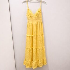 Streetwear Society Yellow Lace Maxi Dress